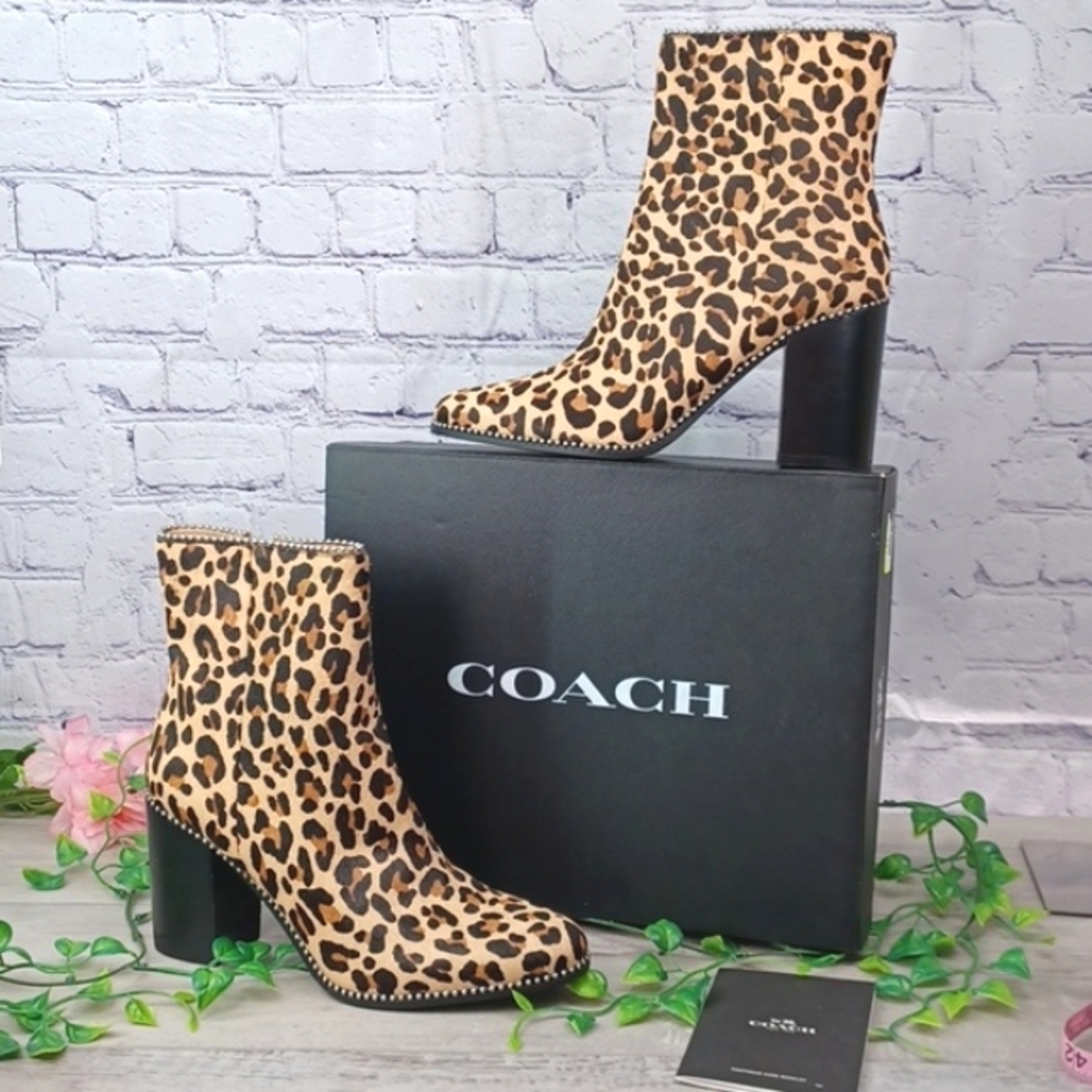 Coach Drea Beadchain Calfhair Bootie NIB